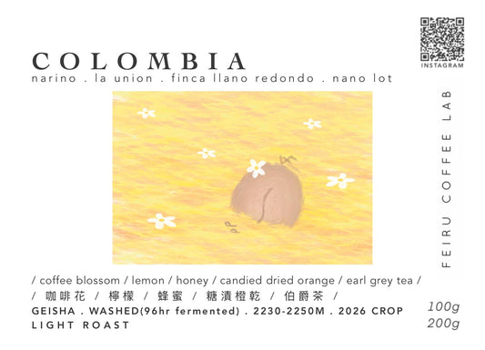 [Nano lot]COLOMBIA • ㅣ咖啡花ㅣ檸檬ㅣ蜂蜜ㅣ糖漬橙乾ㅣ伯爵茶ㅣ• washed • geisha